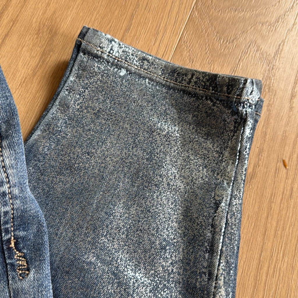 INC Skinny Leg Regular Fit Women's Blue Jeans with Silver Accents Size 14P