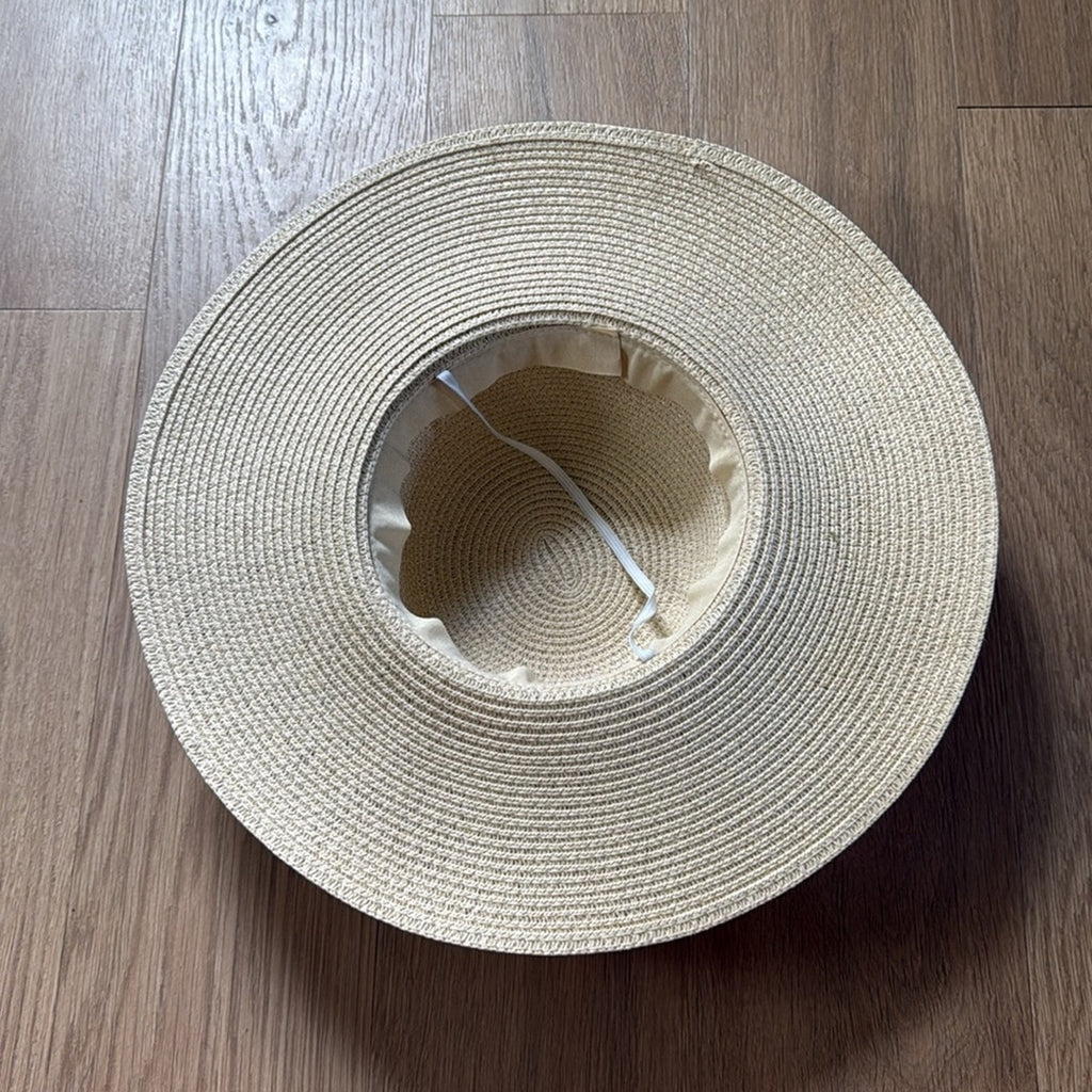 Bride Straw Sun Hat Tan and Black