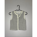 Kirious Black & White Striped Sleeveless Button-Front Tank Size Small