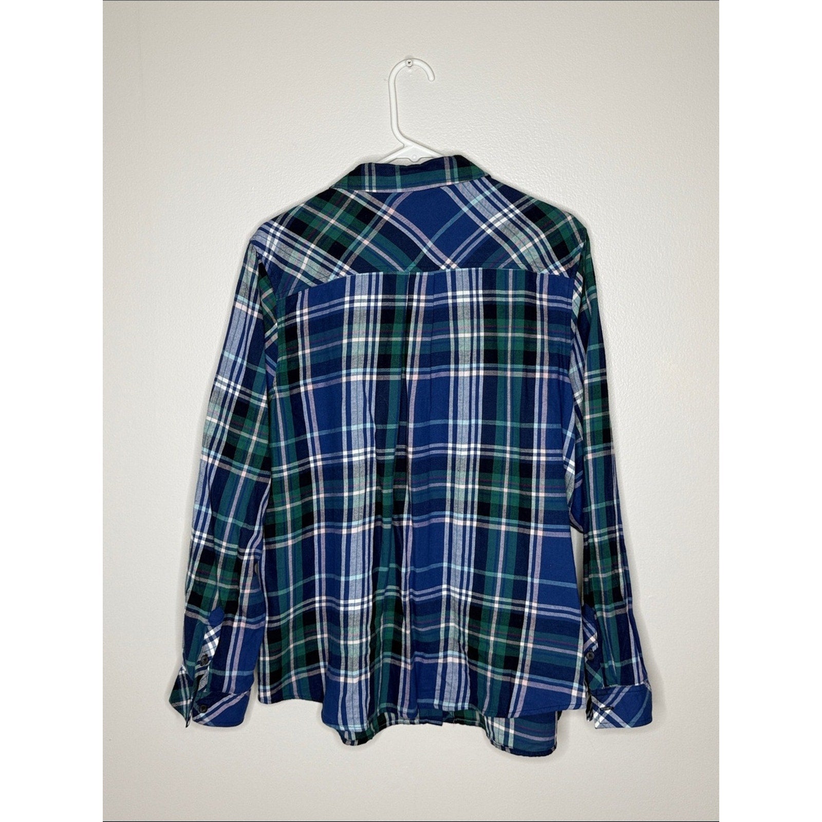 croft & barrow Blue and Green Plaid Shirt Size XXL