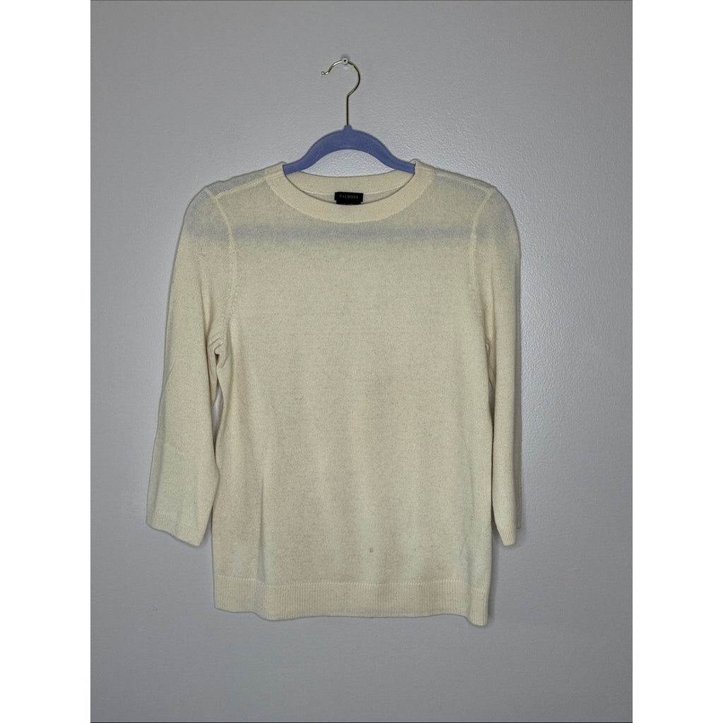 Talbots Cream Crewneck Cashmere Sweater Size Medium