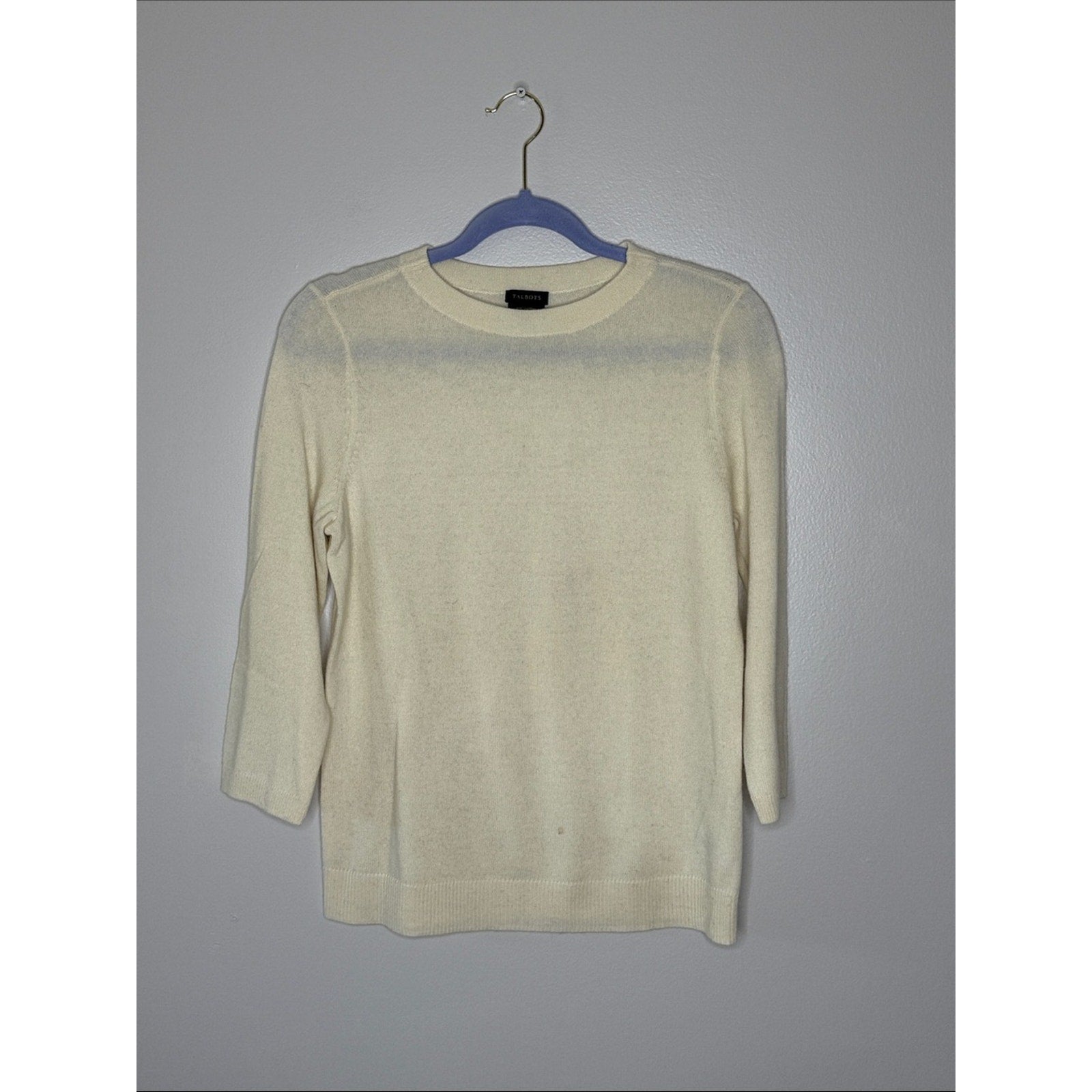 Talbots Cream Crewneck Cashmere Sweater Size Medium