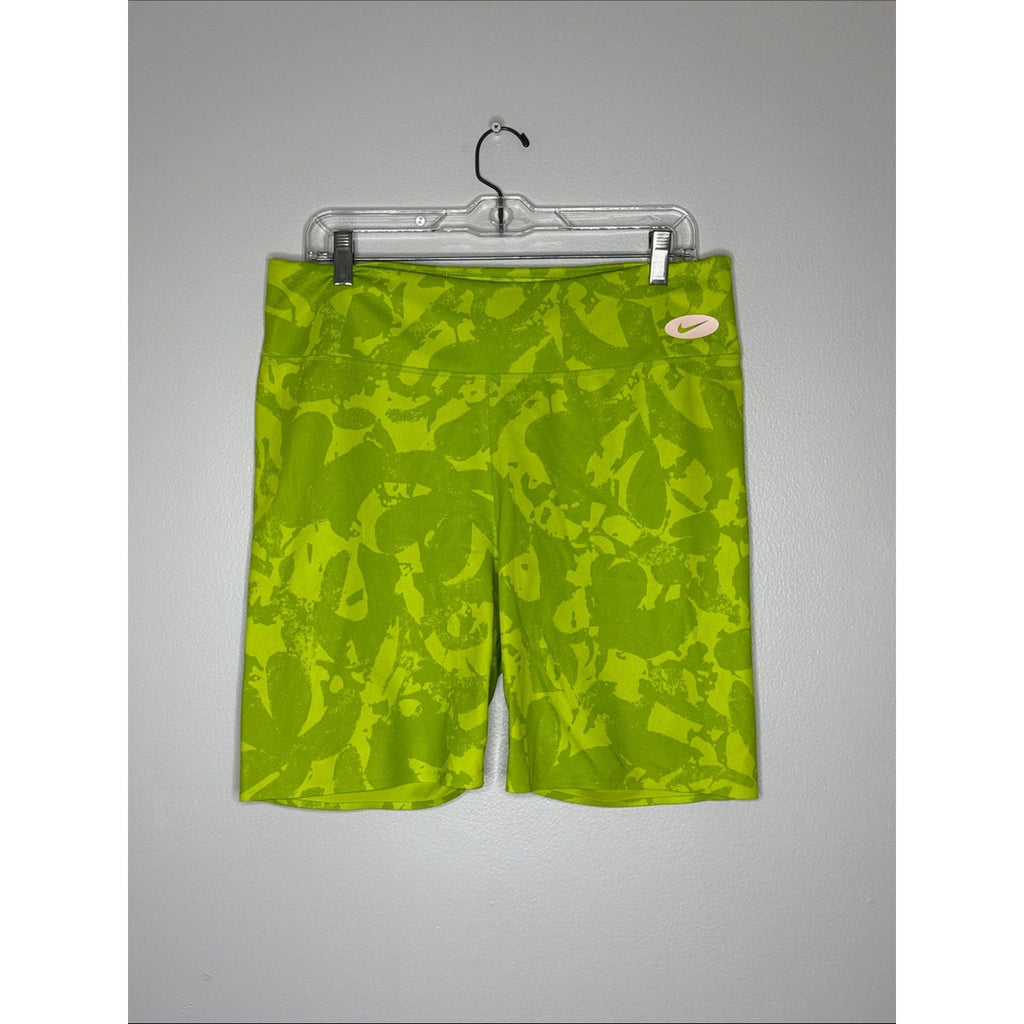 Nike Lime Green Patterned Workout Bike Shorts Size XL
