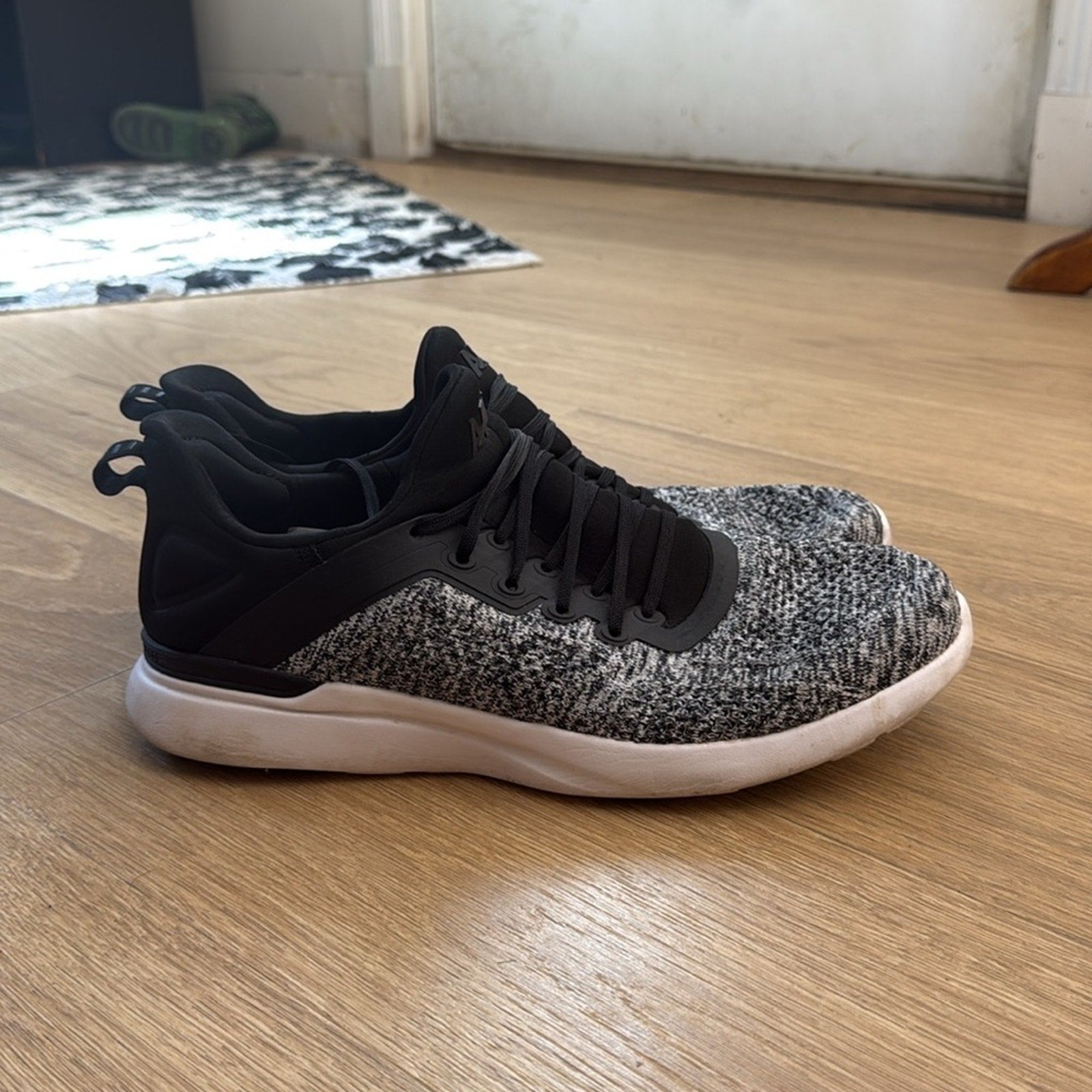 APL Black and Gray Sneakers with Modern Knit Design Size 10