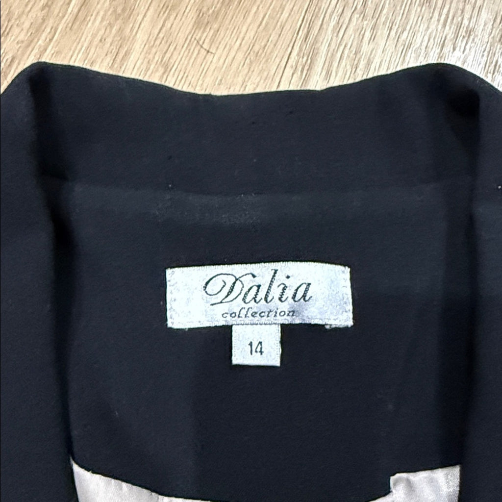 Dalia Black Women's Blazer with Stitch Detail Size 14