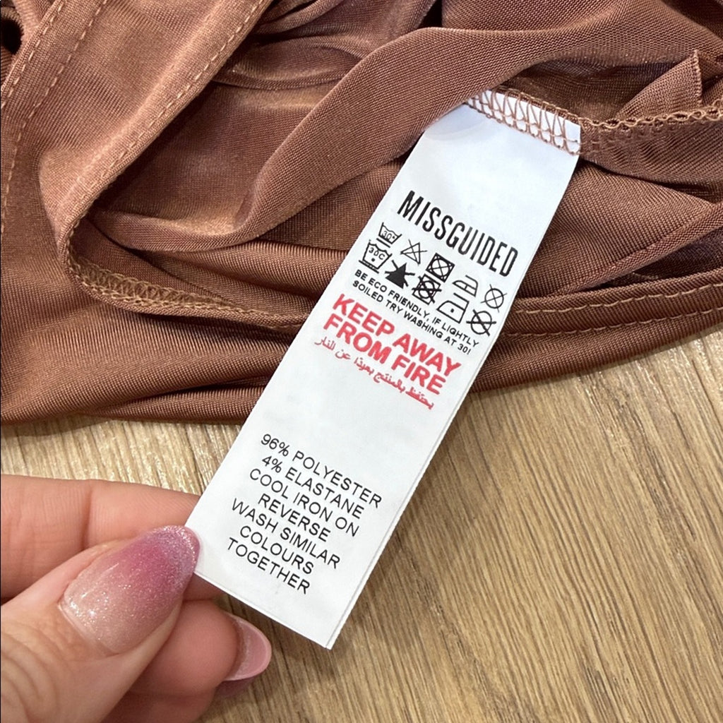 Missguided Brown High Neck Sleeveless Bodysuit Size 0