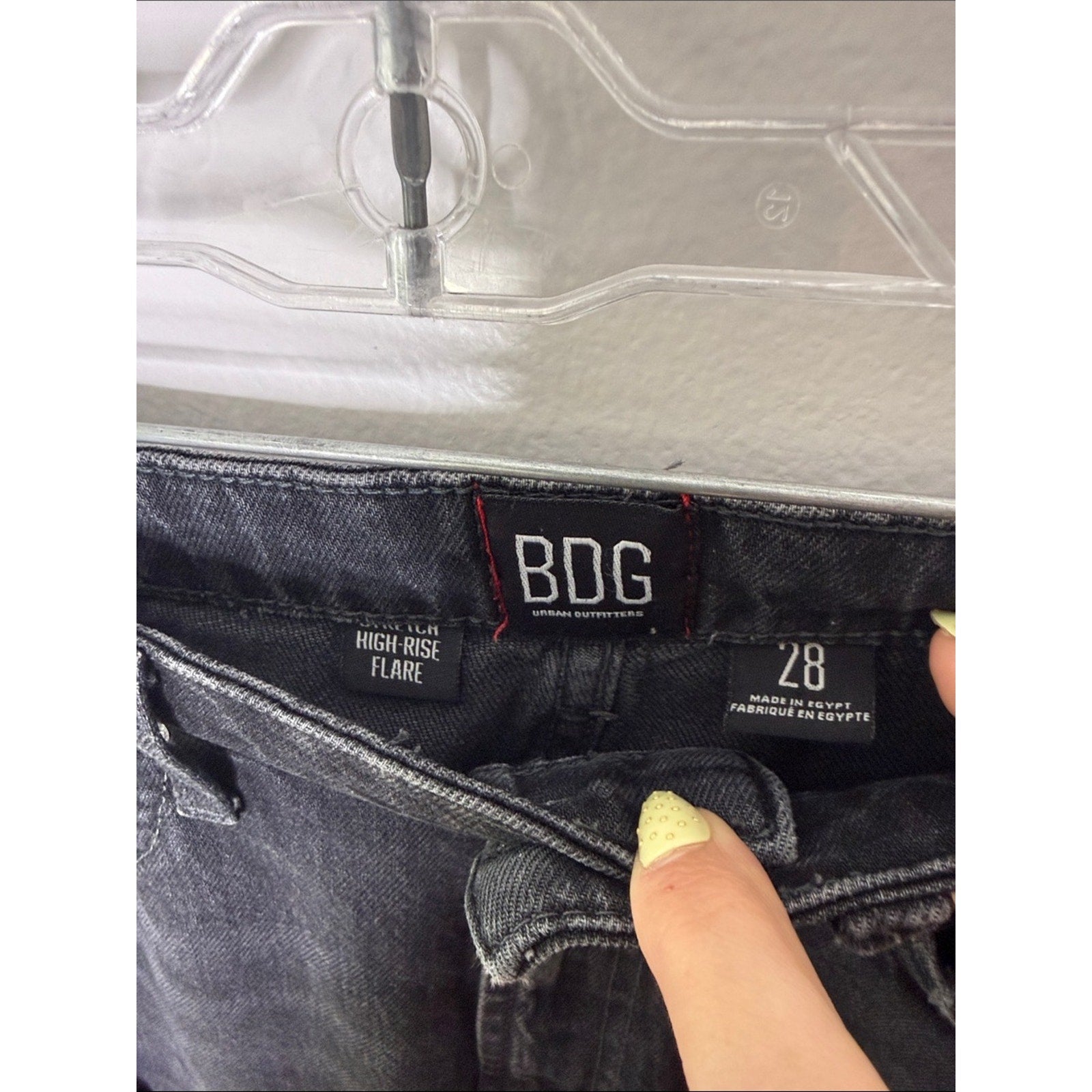 BDG Black High-Rise Flare Jeans with Distressed Details Size 28