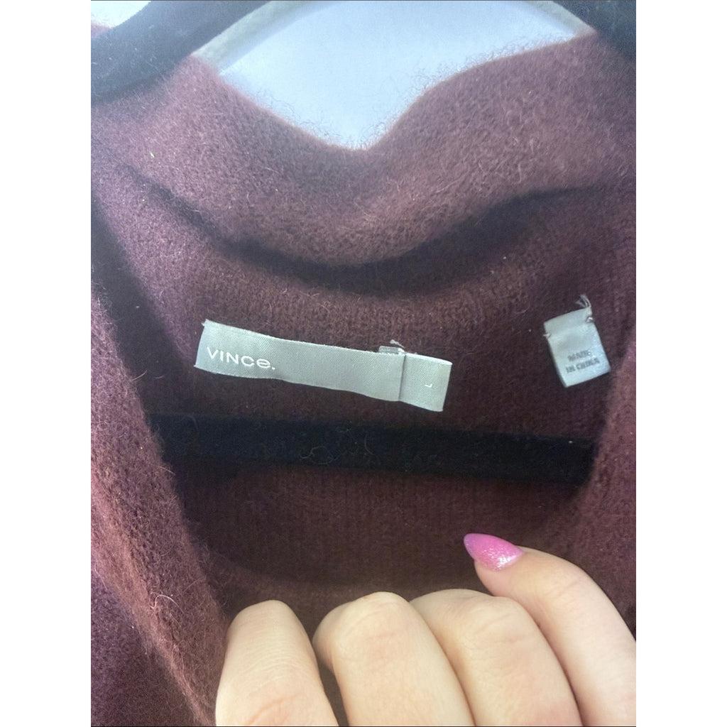 Vince Women's Cowl Neck Sweater in Deep Wine Size Large