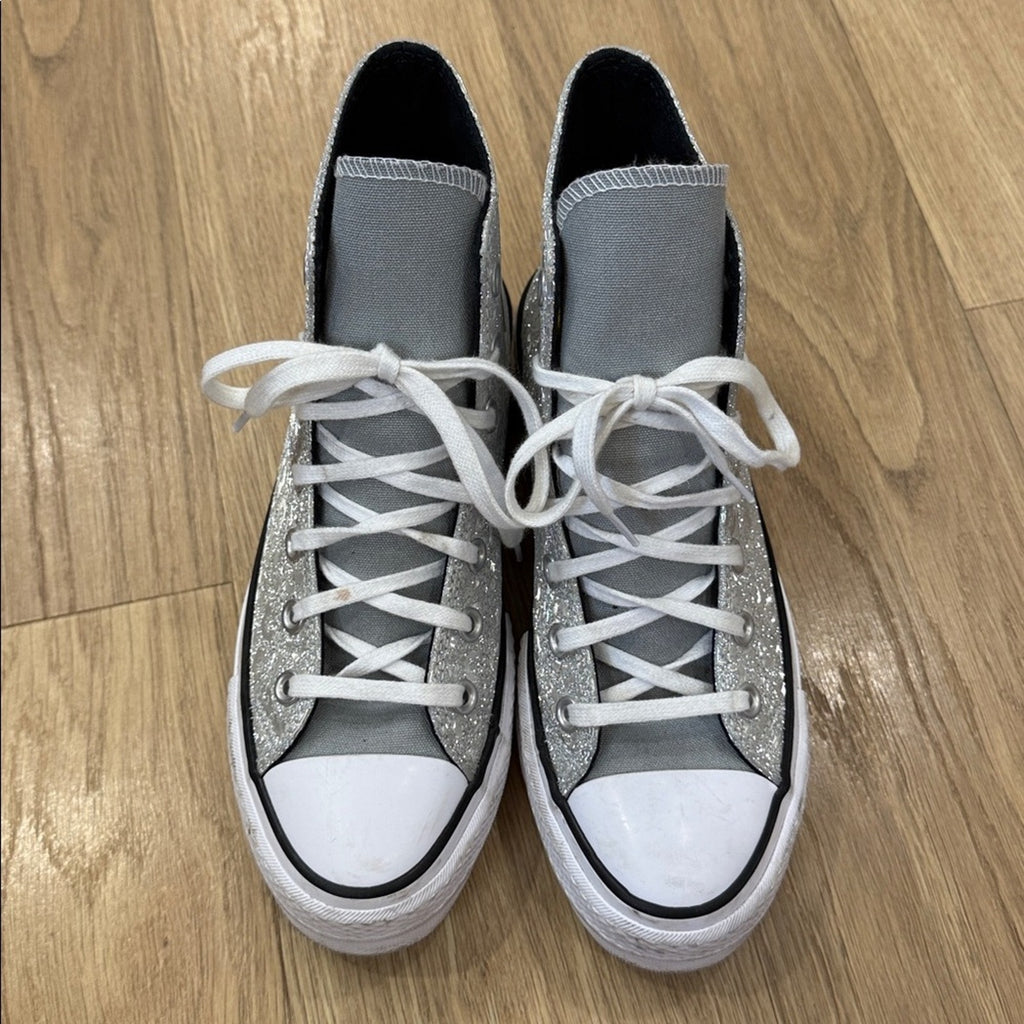 Converse Women's Chuck Taylor All Star Lift Glitter Leopard Print High Tops Sz 7
