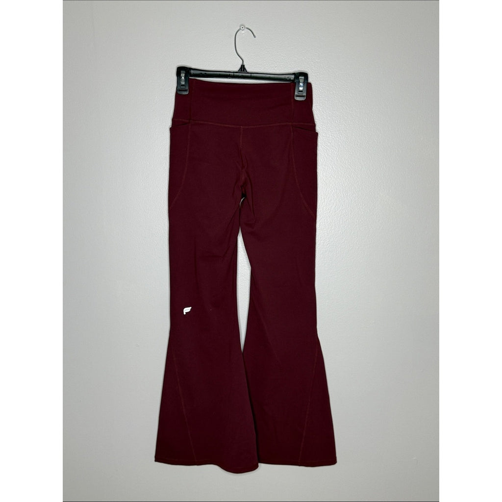 Fabletics Fabluxe Flared Yoga Pants in Burgundy Size Small