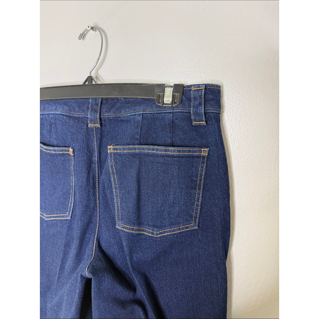 Talbots Straight Ankle Cuff Jean Dark Indigo Wide-Leg Size 8