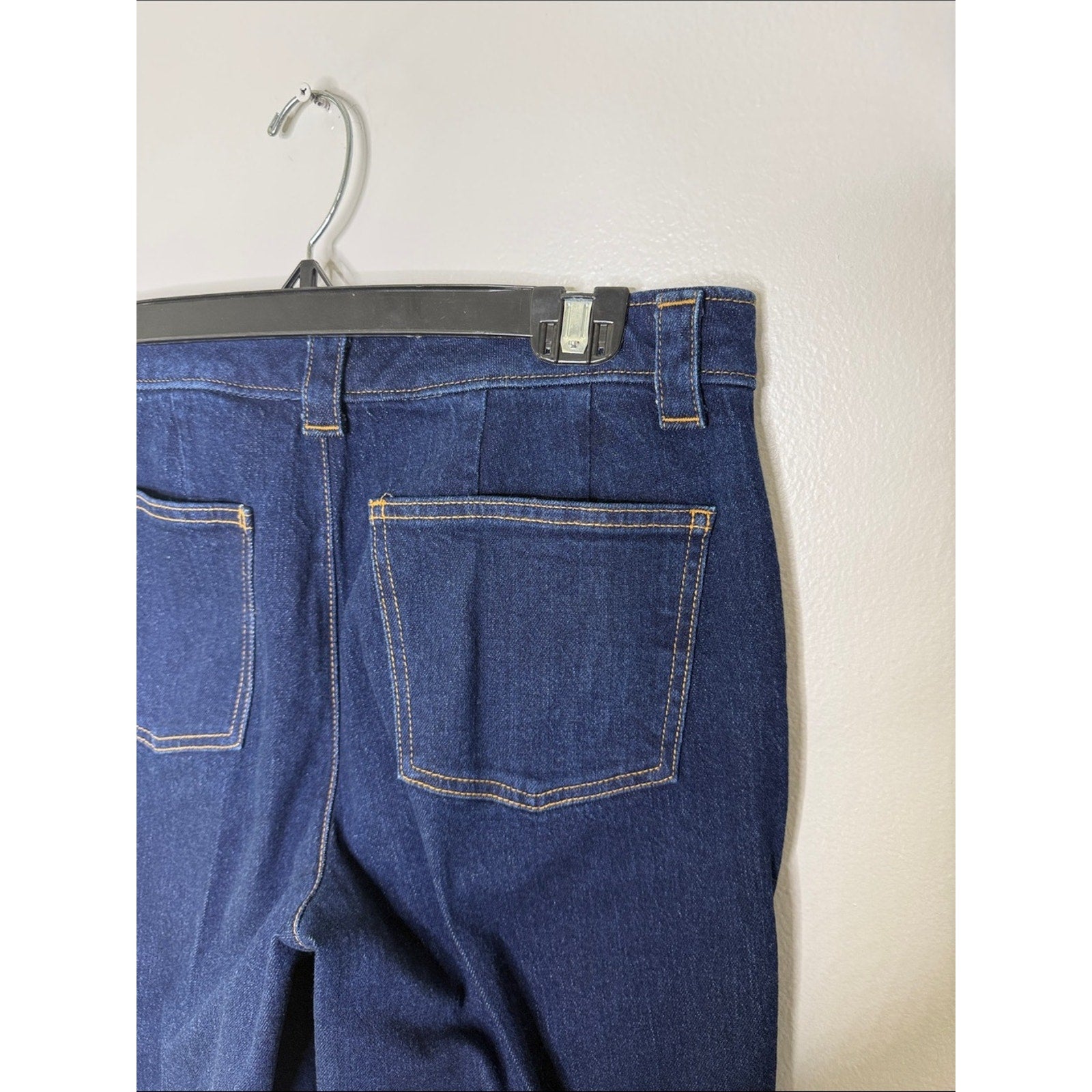 Talbots Straight Ankle Cuff Jean Dark Indigo Wide-Leg Size 8