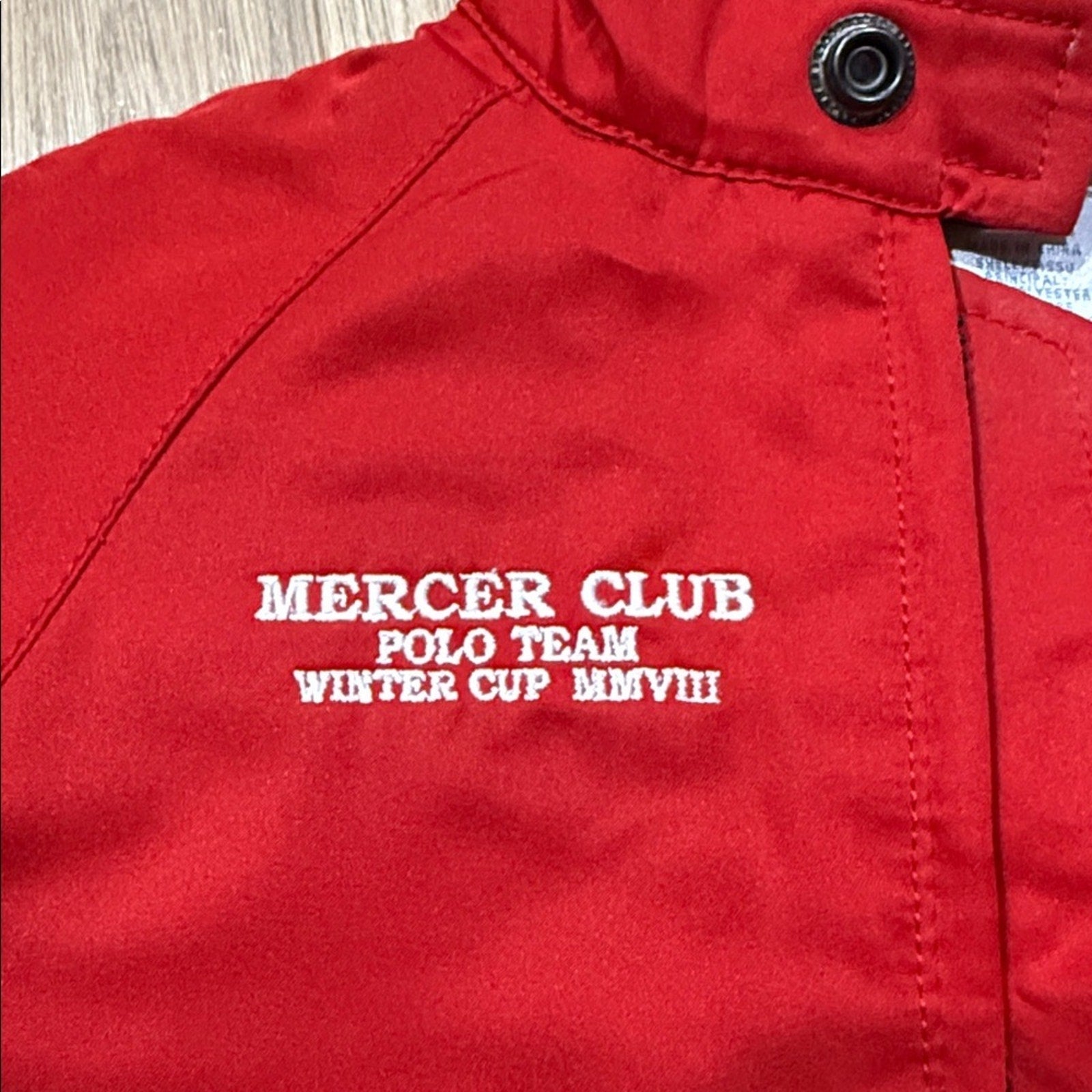 Ralph Lauren Red Mercer Club Polo Team Bomber Style Jacket Size 9 Months