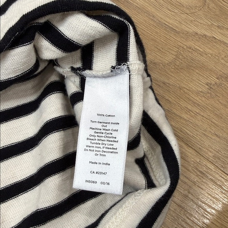 Talbots Black and White Striped Sleeveless Sheath Dress Size Medium