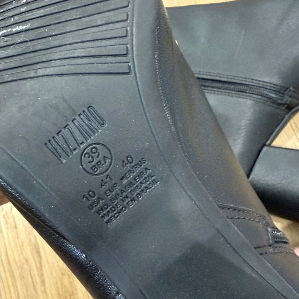 Vizzano Black Heeled Ankle Boots Lace Up Detail Size 10