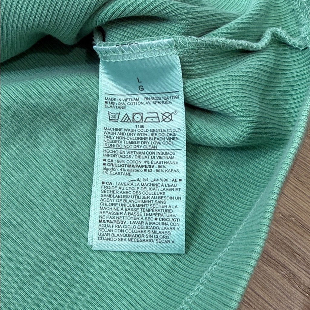 Old Navy Green Ribbed Sleeveless Midi Dress Size Large
