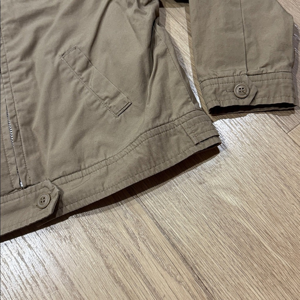 Bonpoint Kids Tan Utility Style Zip Front Jacket Size 4