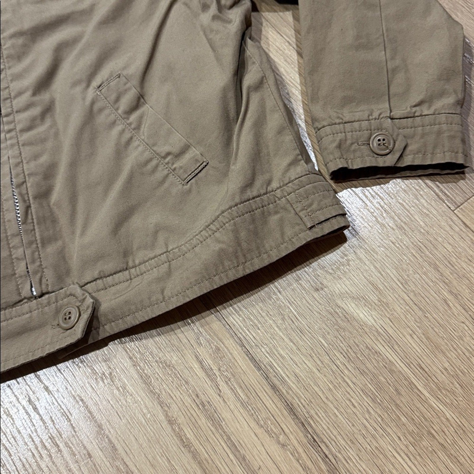 Bonpoint Kids Tan Utility Style Zip Front Jacket Size 4