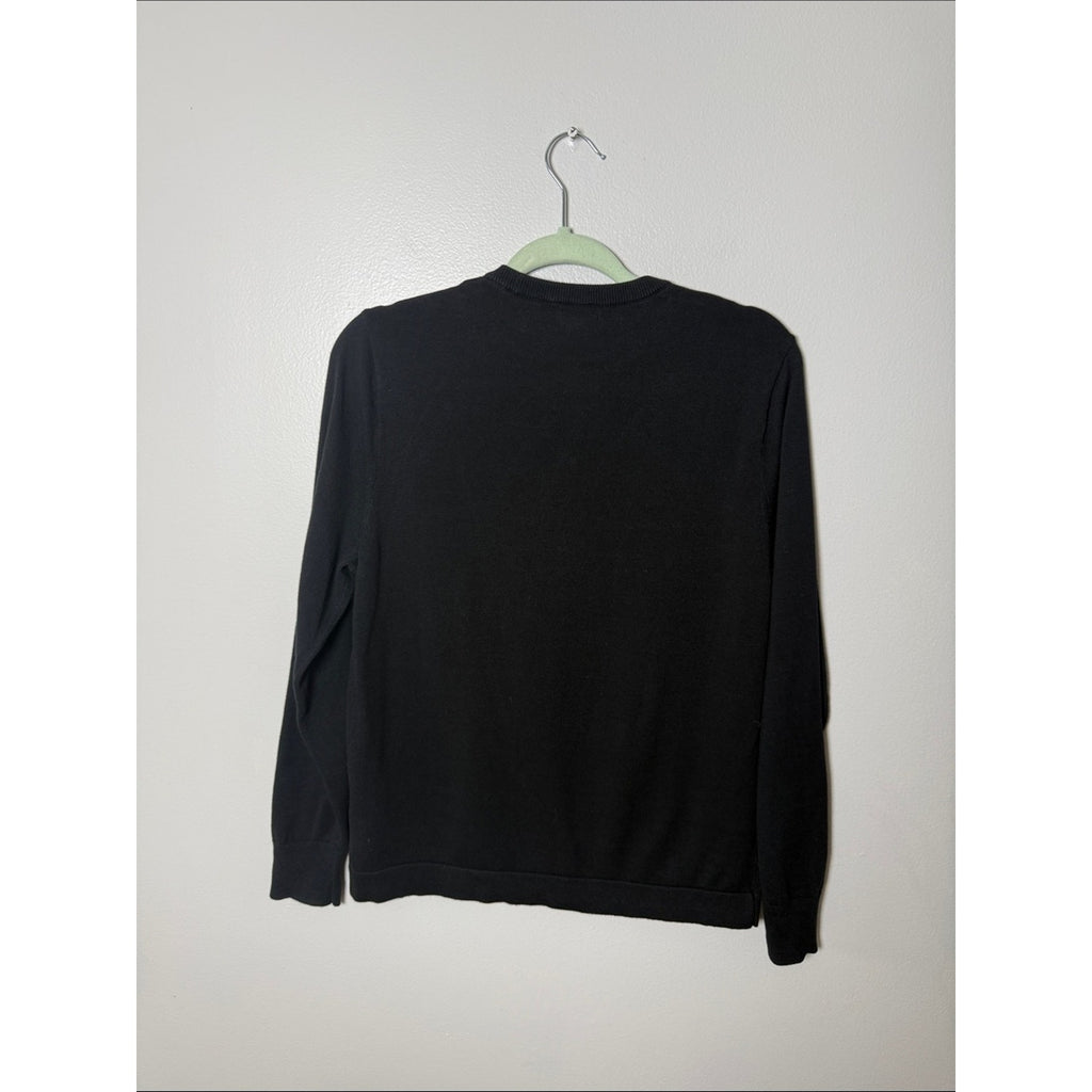 J. Crew Black Cotton Knit Crewneck Pullover Size Small