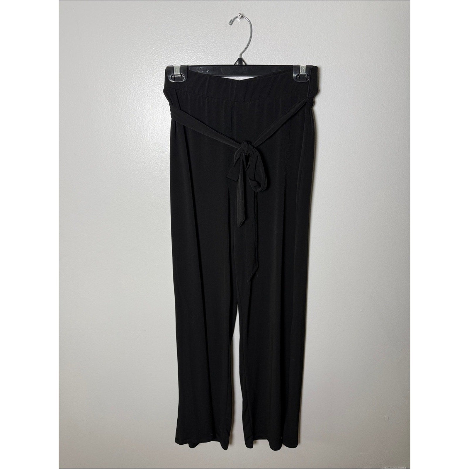 T Tahari Black Pull On Tie-Waist Pants Size Large