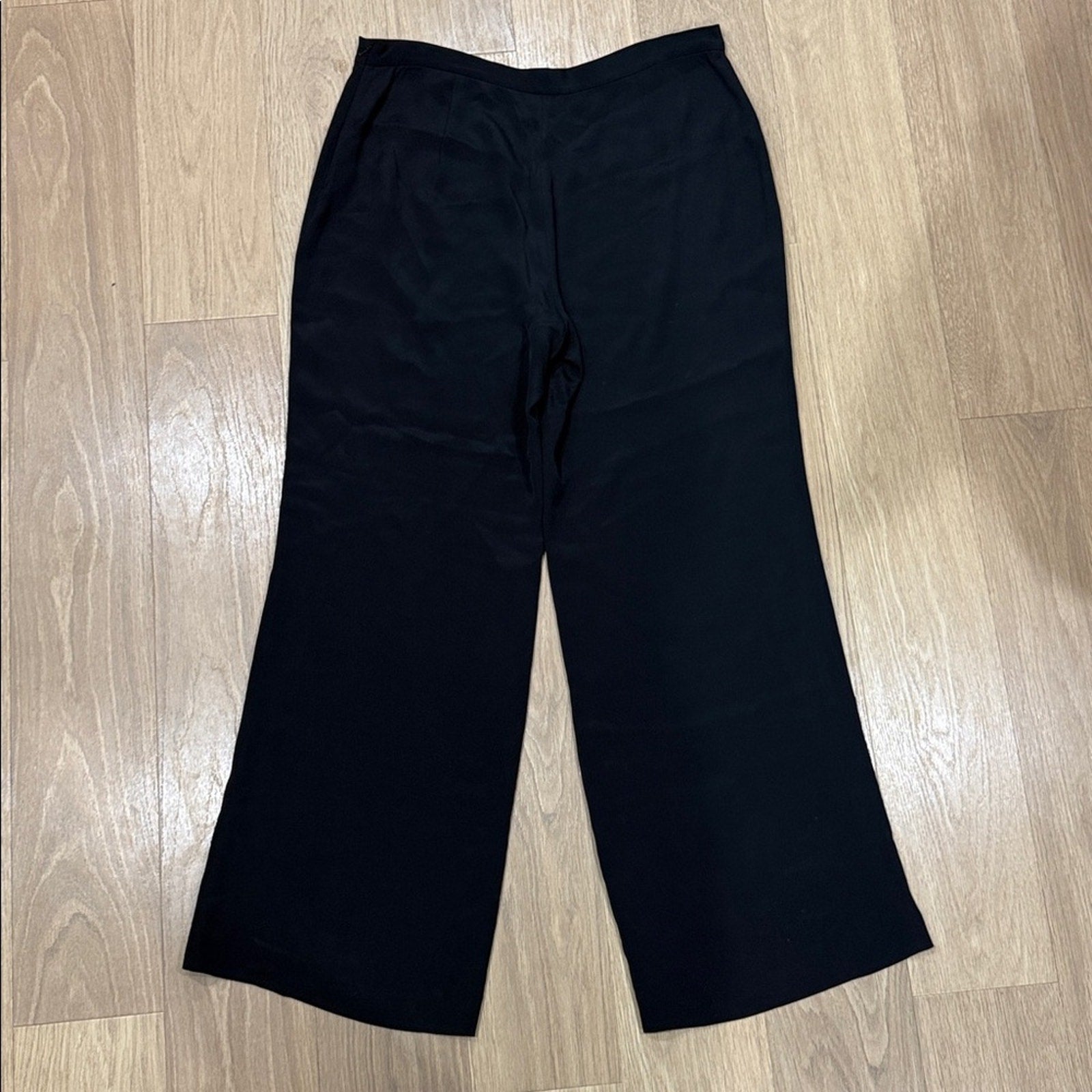 Ralph Lauren Elegant Black Silk Trousers Size 16