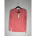 Talbots Coral Cable Crewneck Cashmere Sweater Size Medium NEW!
