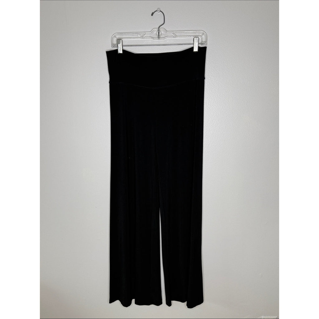 Norma Kamali Black Wide-Leg Pull On Pants Size Small