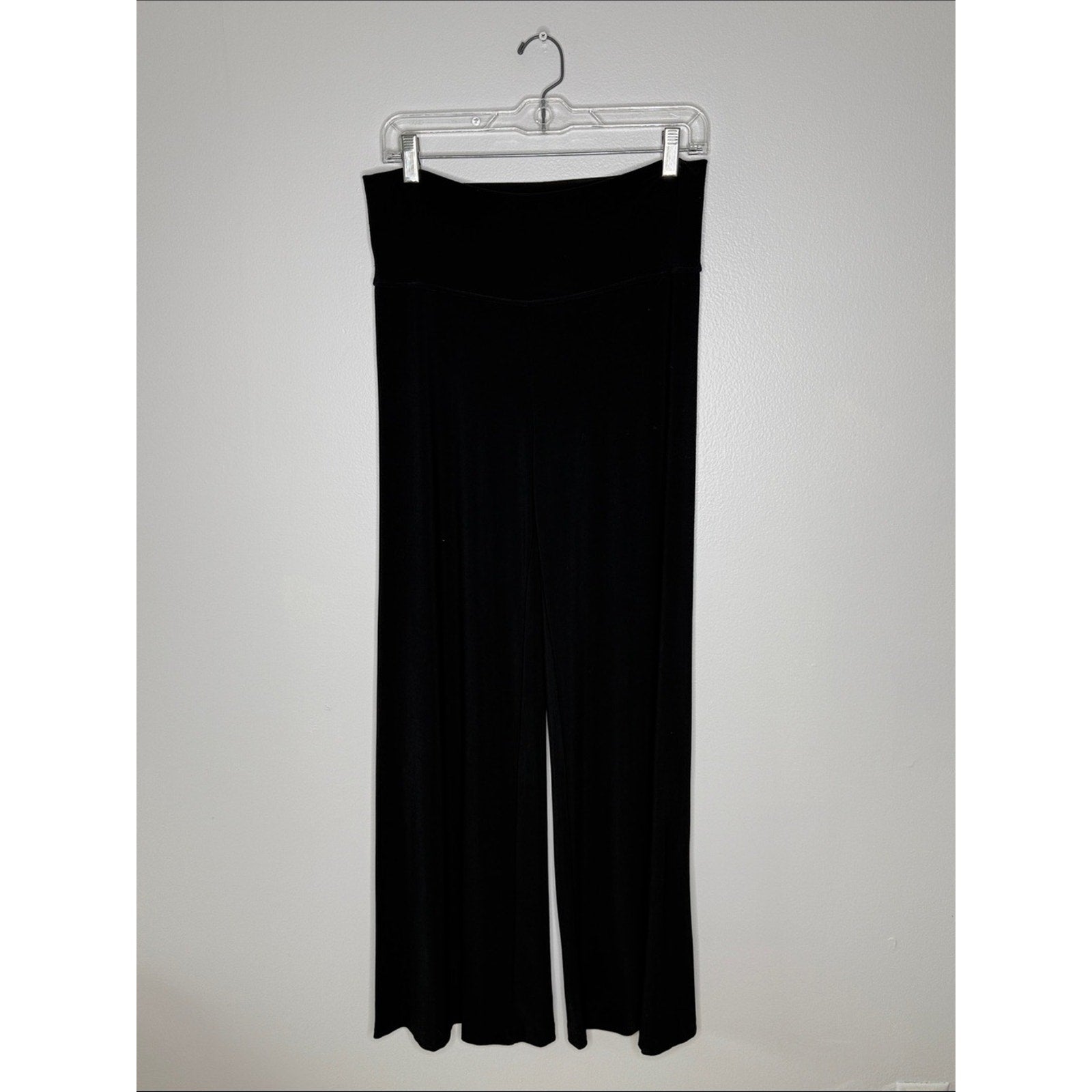 Norma Kamali Black Wide-Leg Pull On Pants Size Small