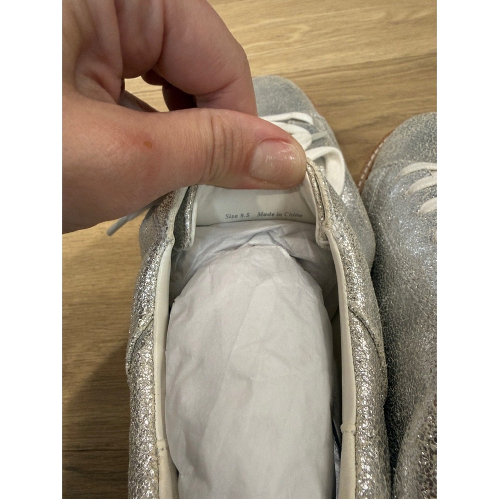 Dolce Vita Toyah Lace Up Platform Sneakers in Metallic Silver Size 9.5