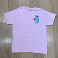 Riot Society Pink Crew Neck Bear Graphic T Shirt Size Medium