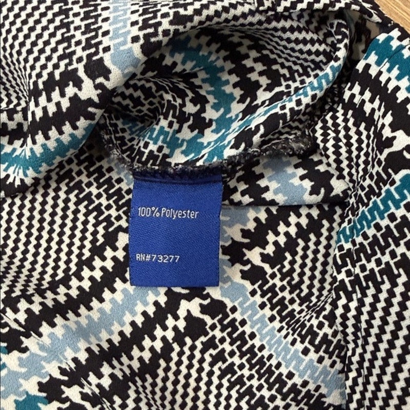 Apt. 9 Black and Blue Plaid Sleeveless Button-Up Top Size Large