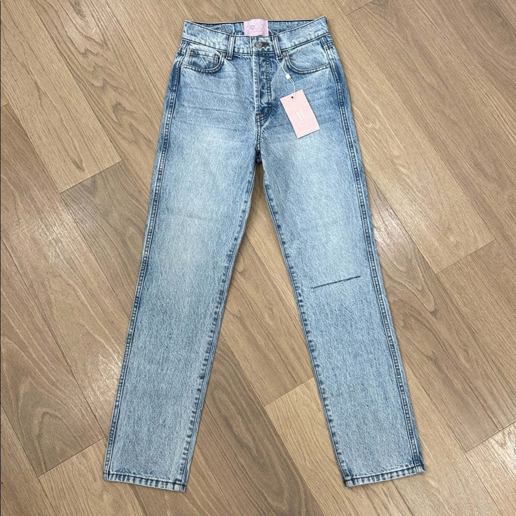 REVICE Ex Boyfriend Player One Wash Distressed Denim Jeans Size 25 NEW!