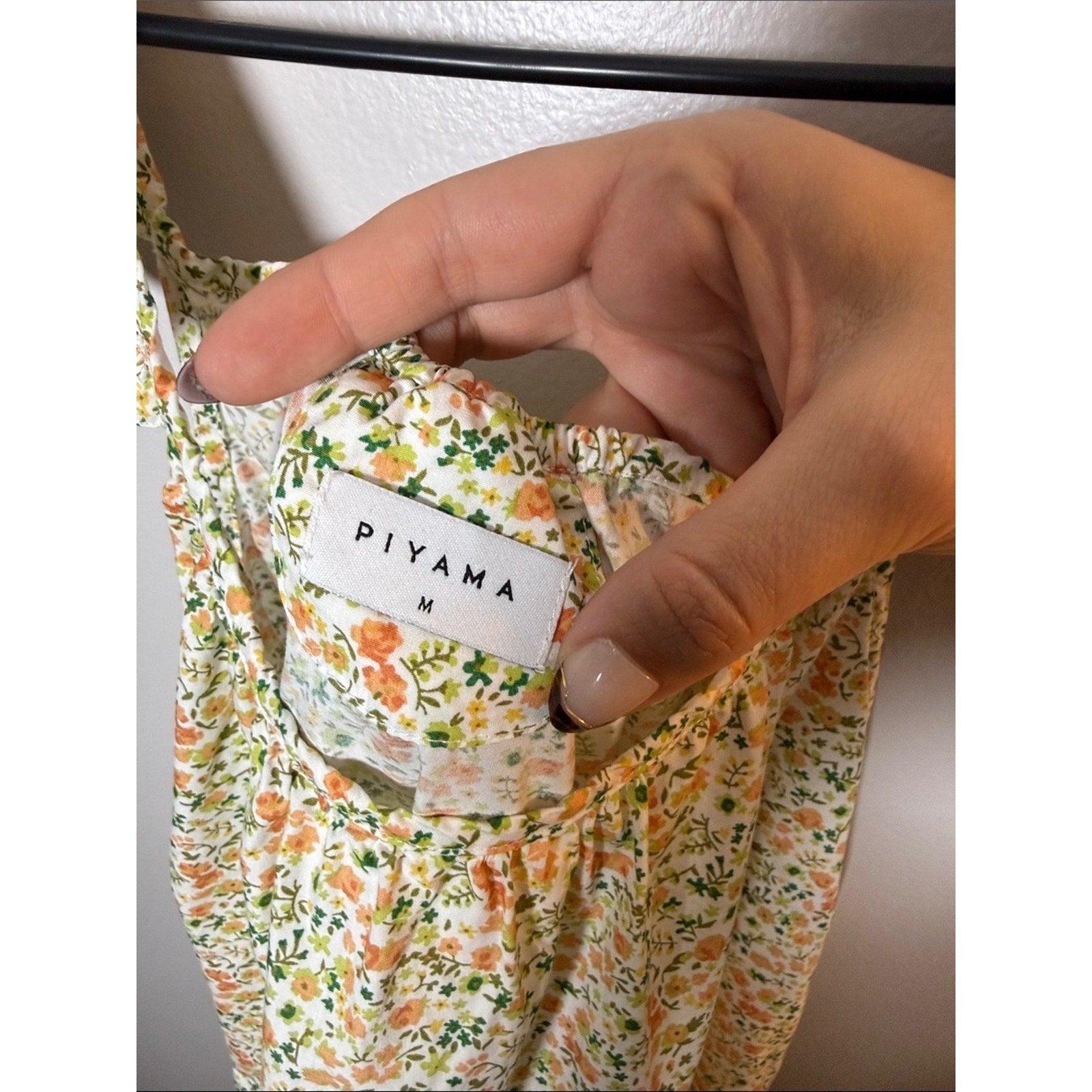 Piyama Yellow Floral Ruffled Strap Sundress Size Medium