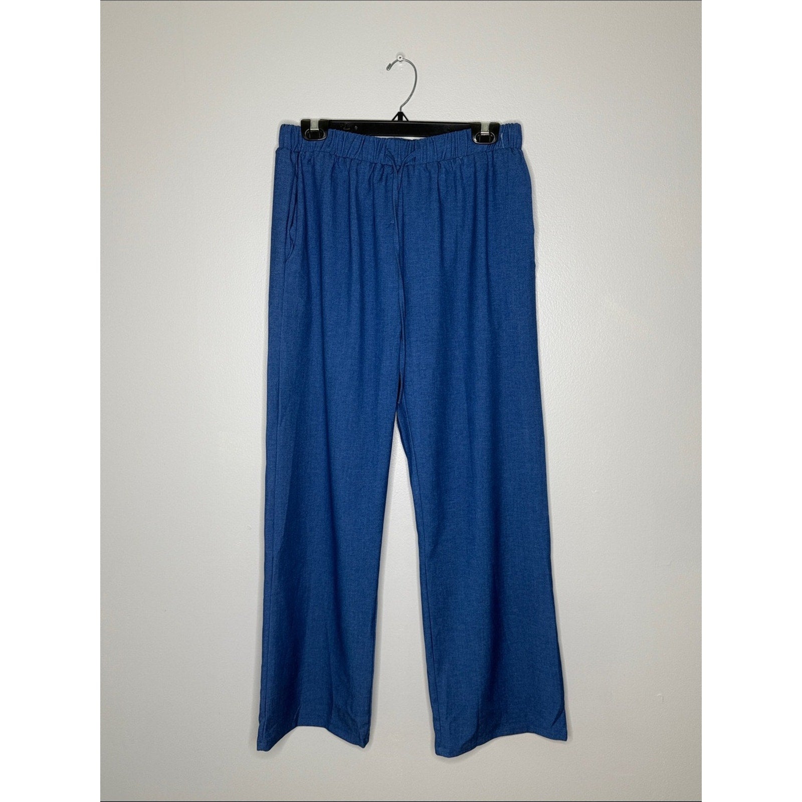 Blue Sleeveless Top and Wide-Leg Pants Set Size Large