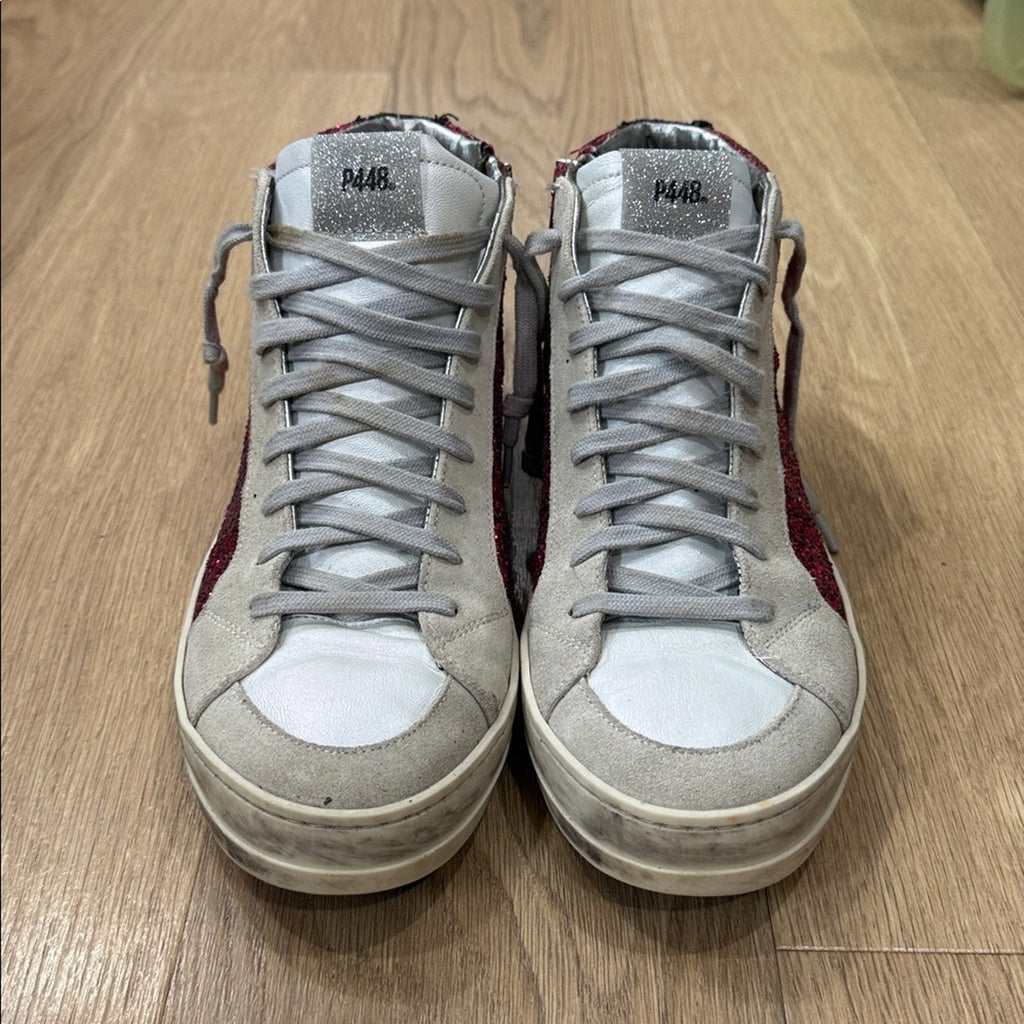 P448 Skate Glitter High Top Sneaker in the Glitter Melange Colorway Size 10