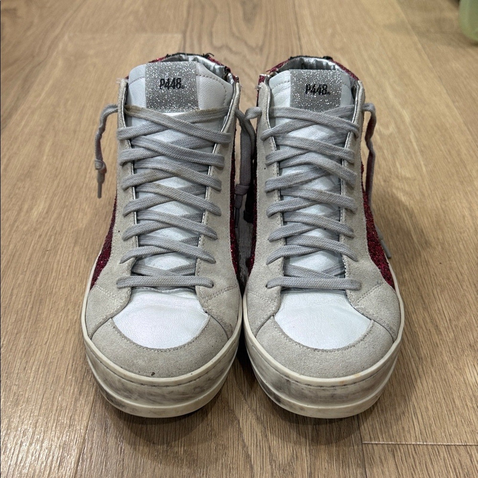 P448 Skate Glitter High Top Sneaker in the Glitter Melange Colorway Size 10