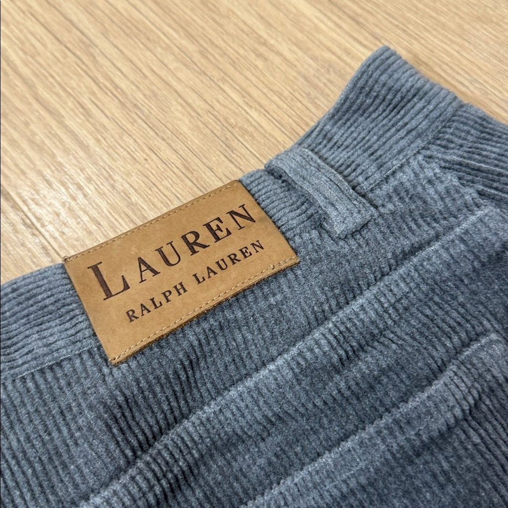 Ralph Lauren Women's Straight Leg Gray Corduroy Pants Size 14