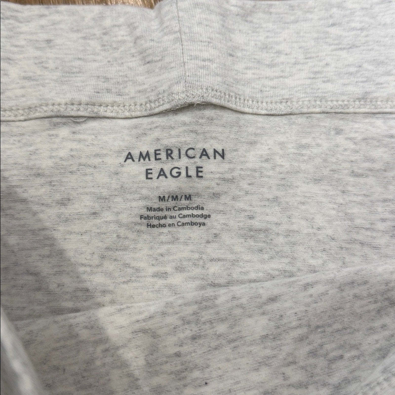 American Eagle Outfitters Heather Gray Off Shoulder Short Sleeve Top Medium