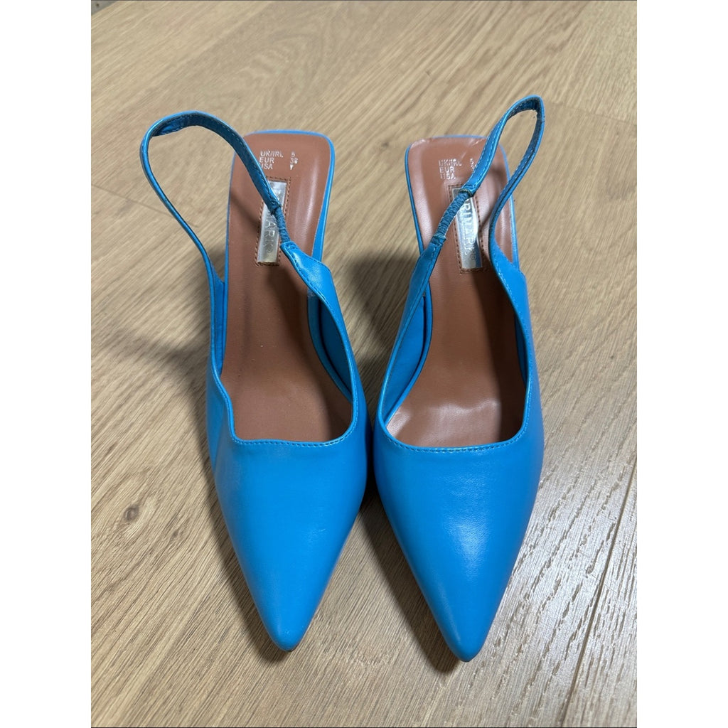 Primark Electric Blue Pointed Slingback Heels Size 7