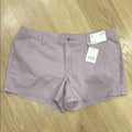 ANA Mid Rise Twill Short Lavender Chino Style Shorts Size 16 NEW!