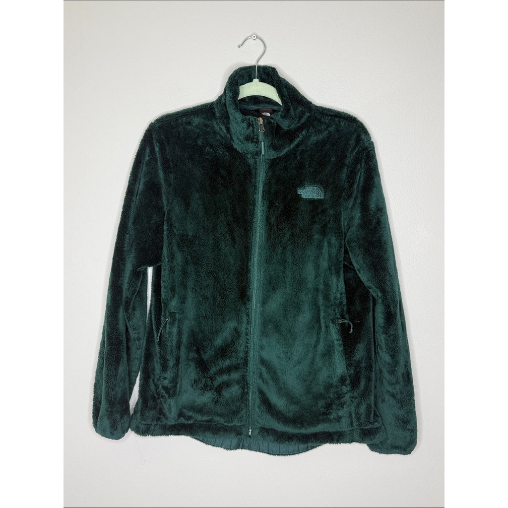 The North Face Dark Green Plush Full-Zip Fleece Jacket Size Large