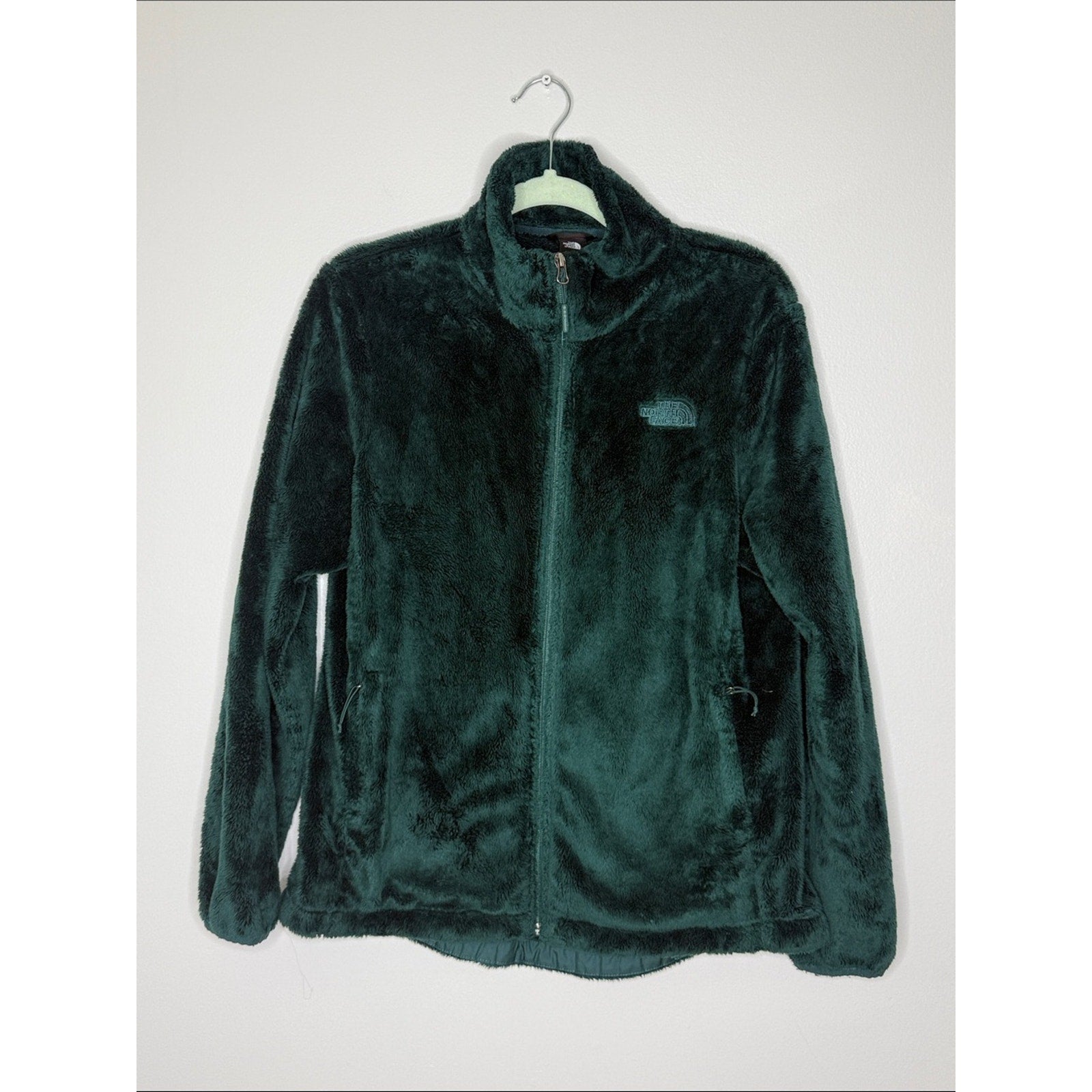 The North Face Dark Green Plush Full-Zip Fleece Jacket Size Large