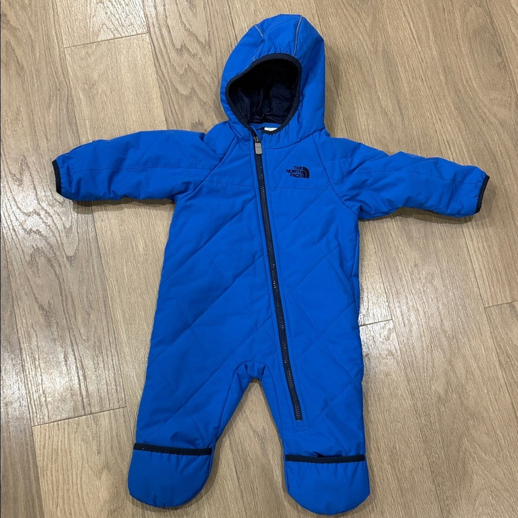 The North Face Vibrant Blue and Black Infants Bunting Snowsuit Size 6-12 Months