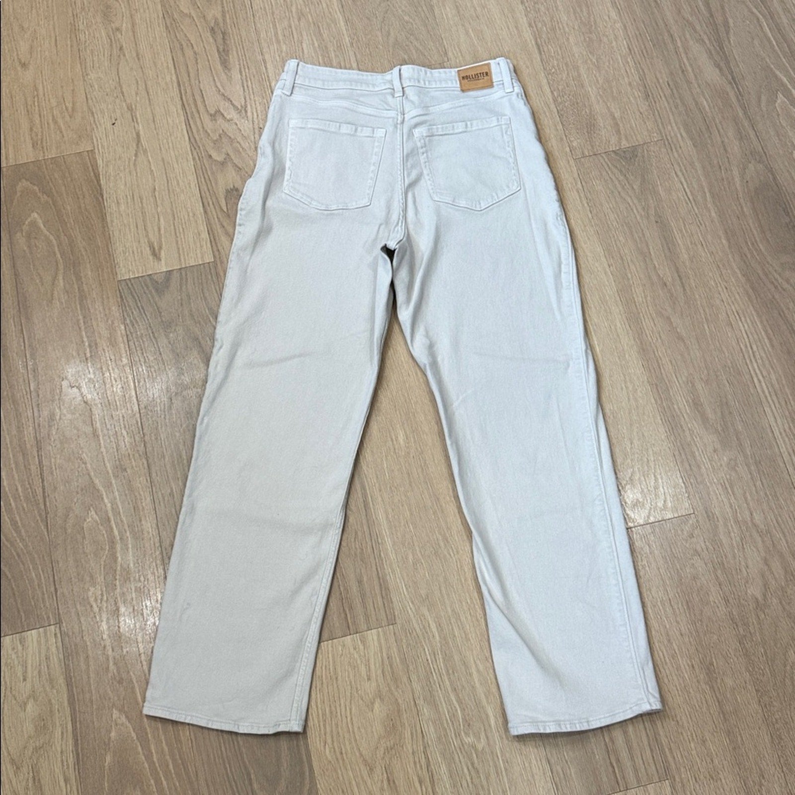Hollister Cream Denim Style Straight Leg Pants Size 12R