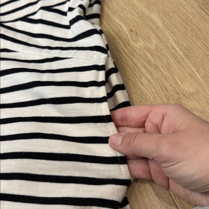 Talbots Black and White Striped Sleeveless Sheath Dress Size Medium