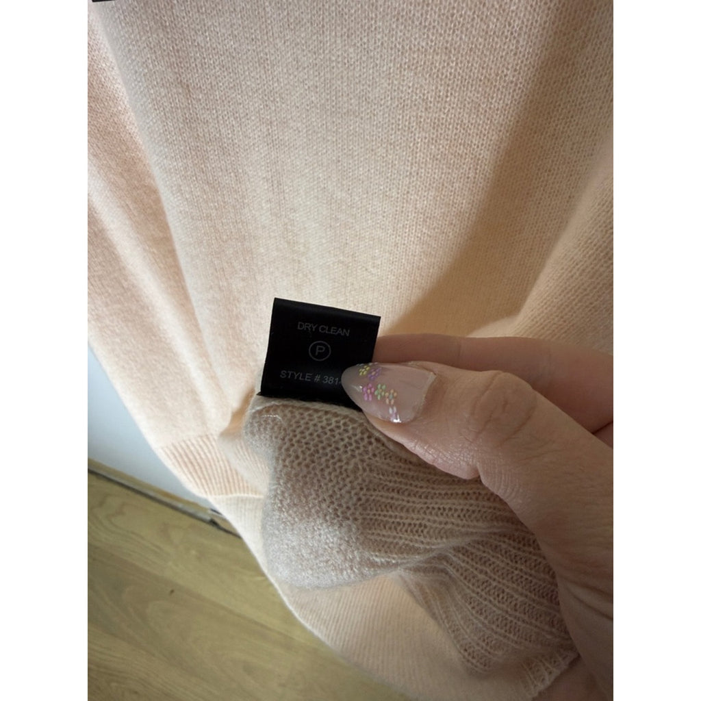 360 Cashmere Peach Crew Neck Cashmere Sweater Size Large NEW!