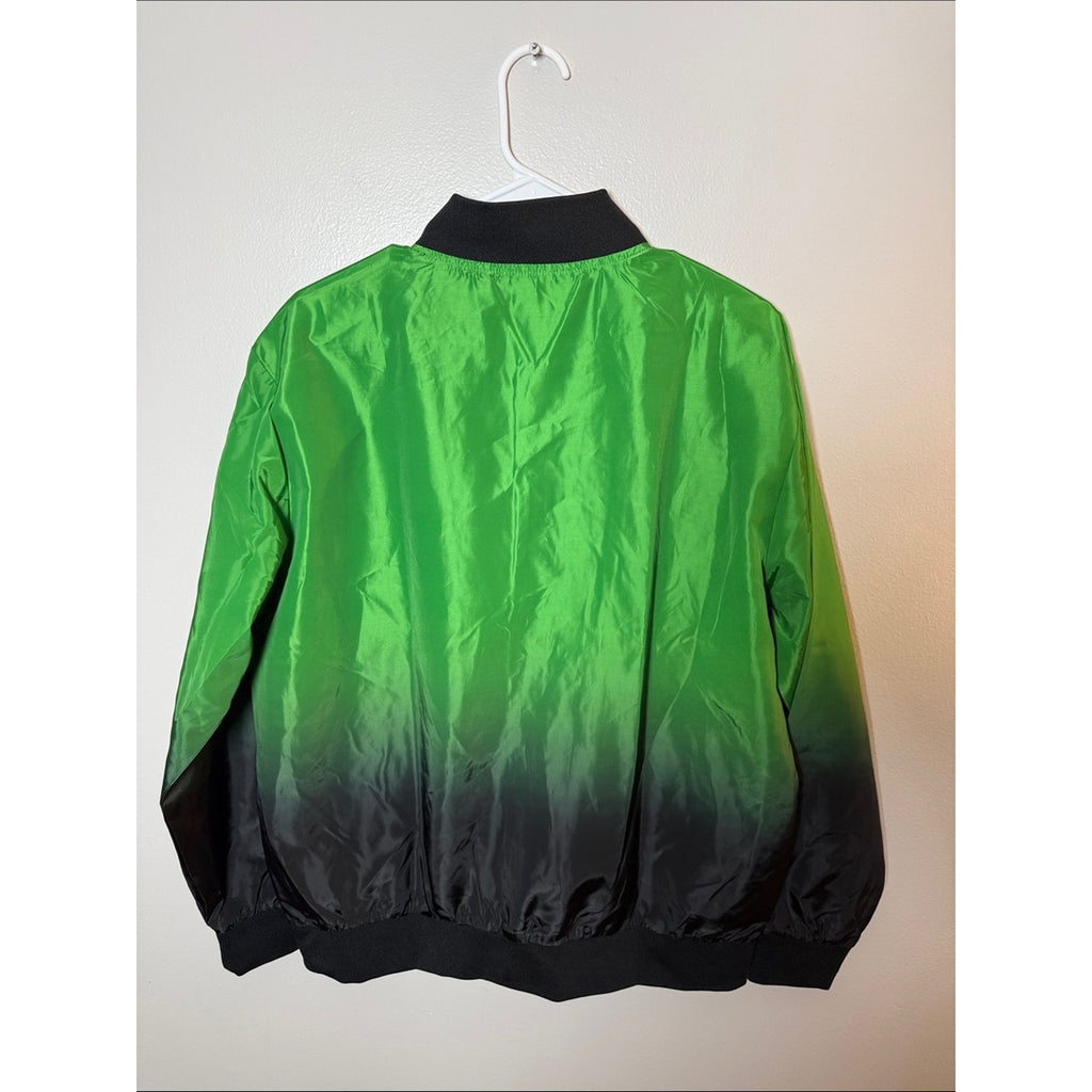 Celtics Gradient Green-to-Black Satin Bomber Jacket Size Large