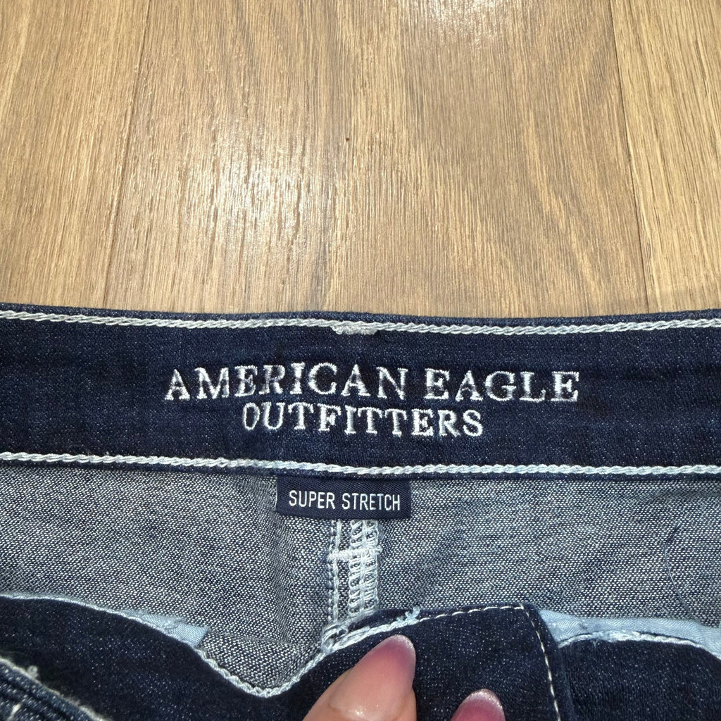 American Eagle Women's Hi-Rise Shortie Denim Shorts - Dark Wash Cut-Offs Size 2