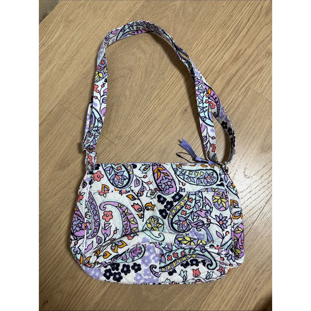 Vera Bradley Lavender Paisley Quilted Adjustable Shoulder Bag