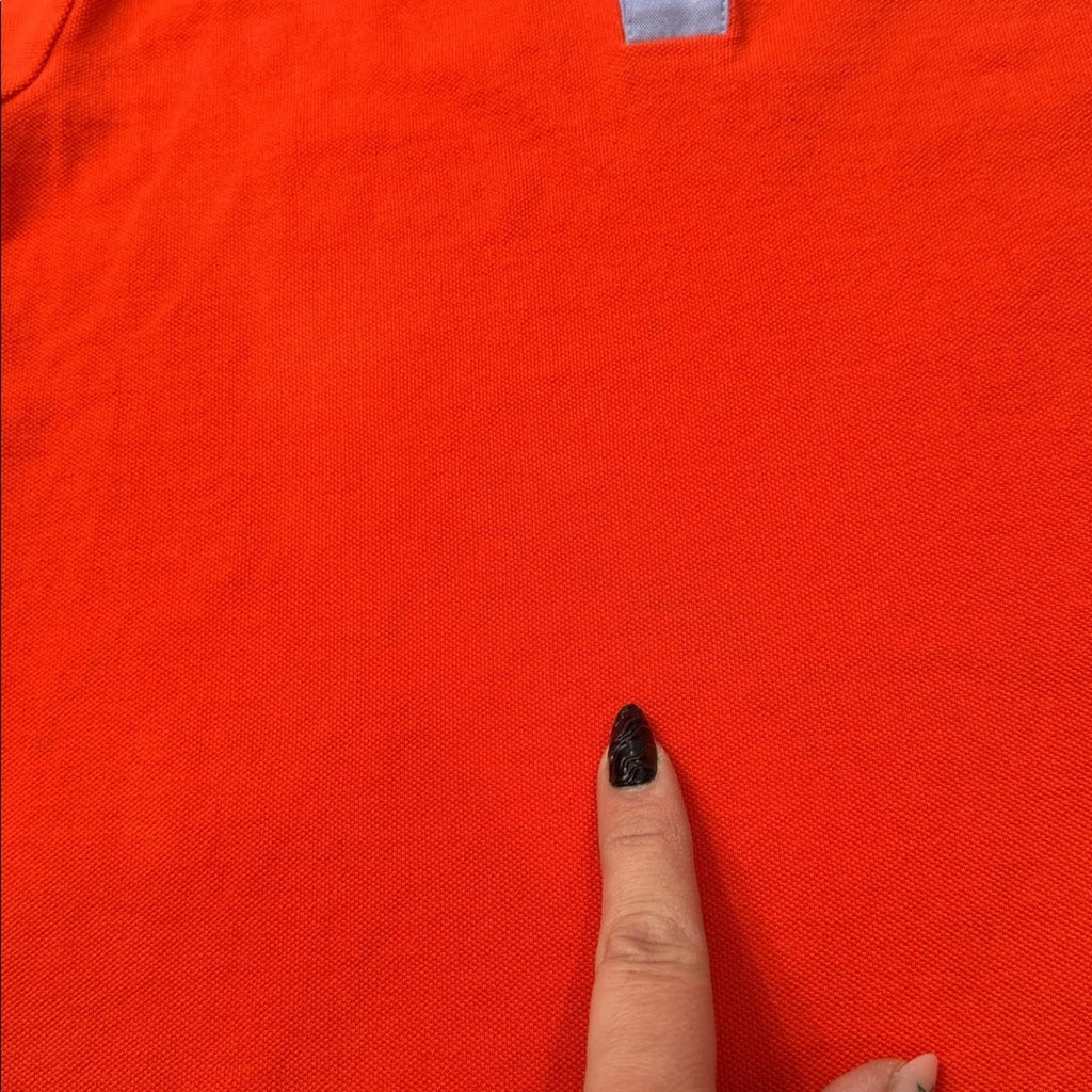 Jacadi Vibrant Red Polo with Blue Collar Size 12